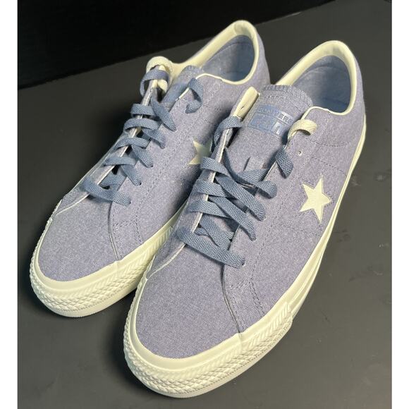 Converse One Star Men’s Blue Canvas Size 11 NEW Extra Laces - Picture 1 of 10